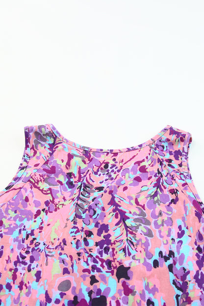 Lavender Floral Print Cold Shoulder Blouse | Multicolour