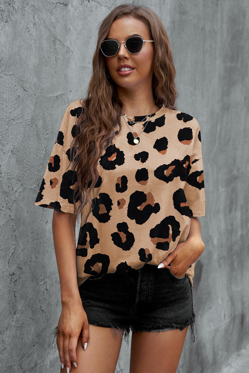 Boyfriend  Print Loose T Shirt | Leopard