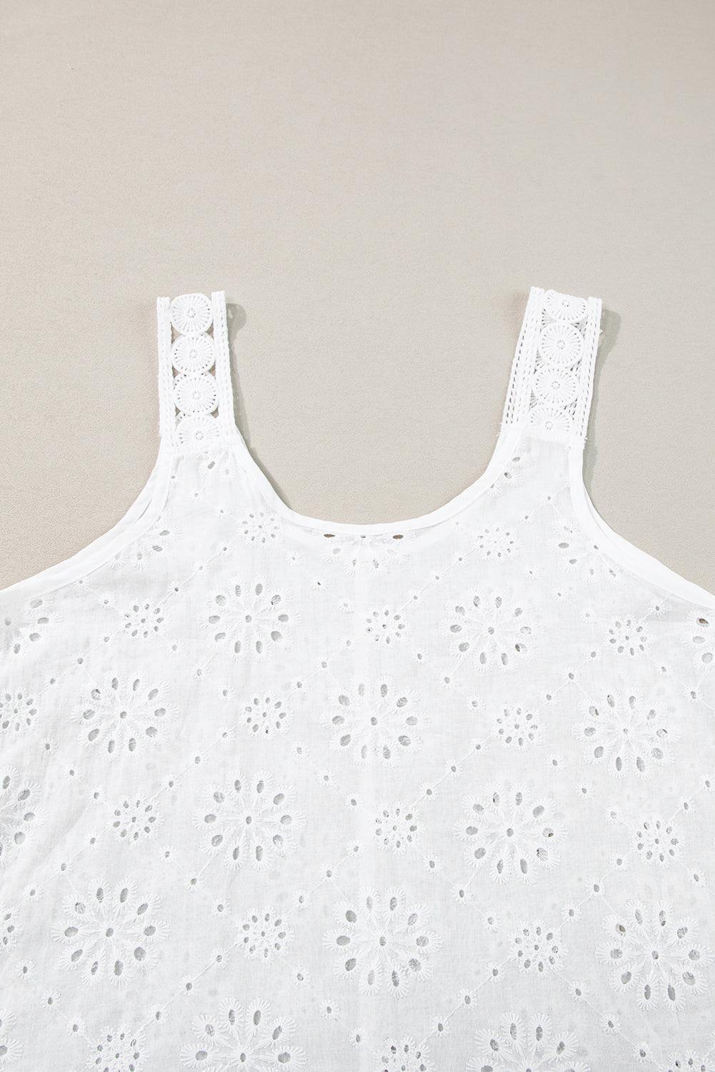 Eyelet Embroidery Tank Top | White