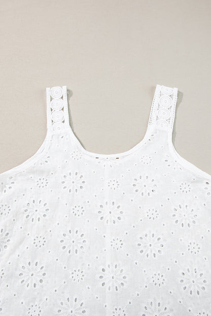 Eyelet Embroidery Tank Top | White