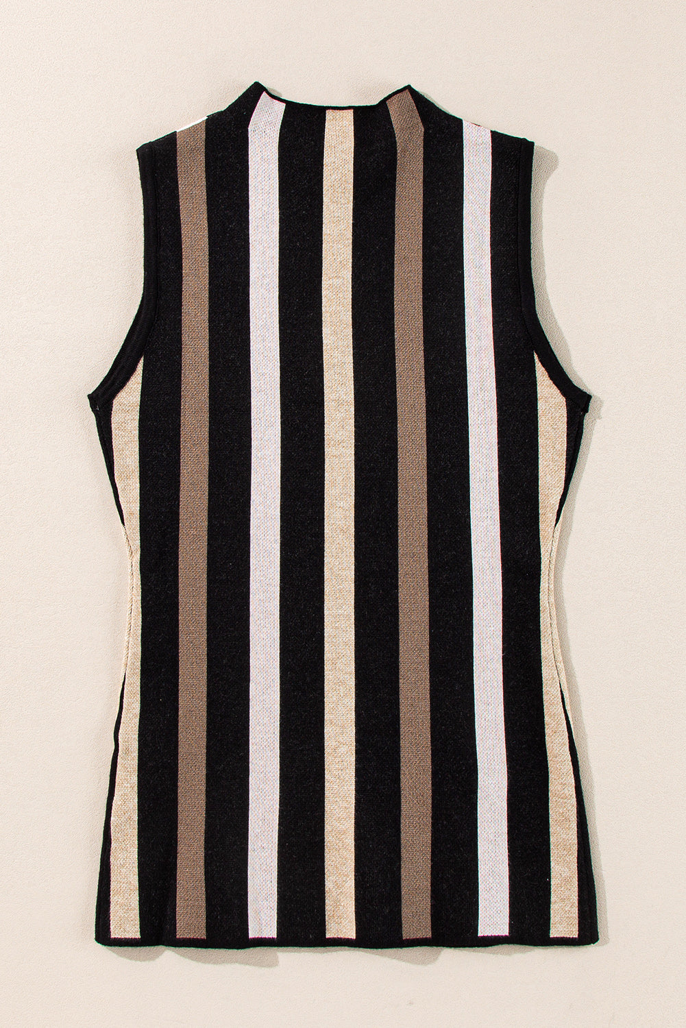 Slim Fit O Neck Sweater Vest | Black Stripe