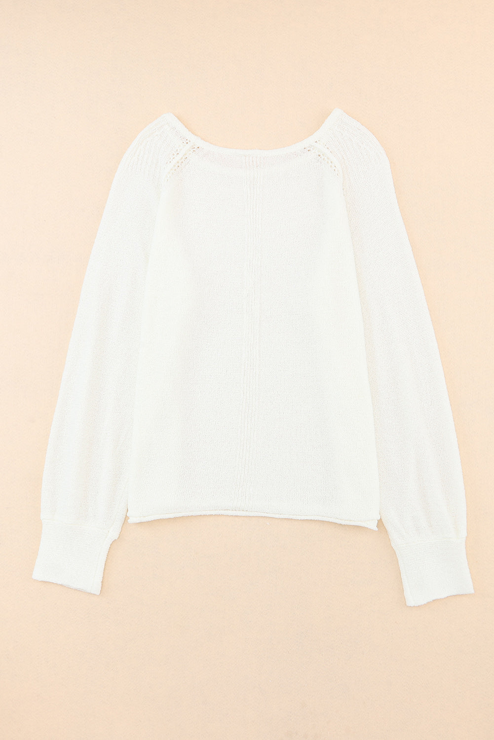 Long Sleeve Cutout Shoulder Relaxed Sweater | White