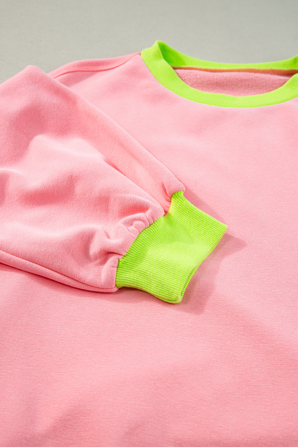 Colourblock Bubble Sleeve Sweatshirt | Pink