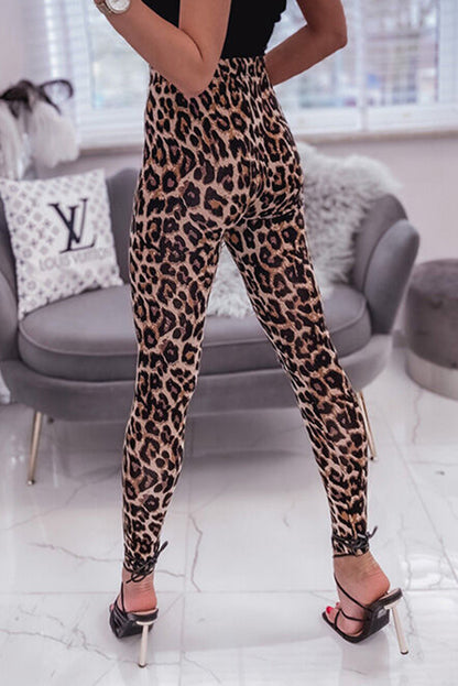 Vintage High Waist Leggings | Leopard