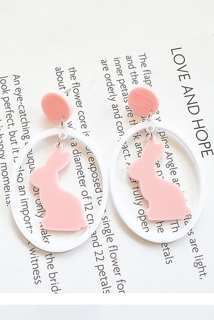 Easter Colourblock Bunny Drop Earrings | White