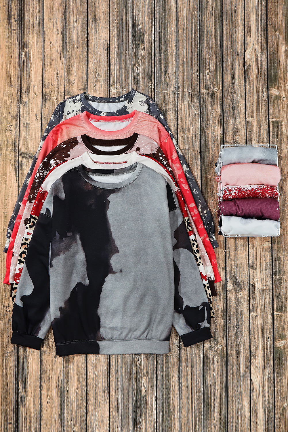 Tie-Dye Round Neck Pullover Sweatshirt | Multicolour