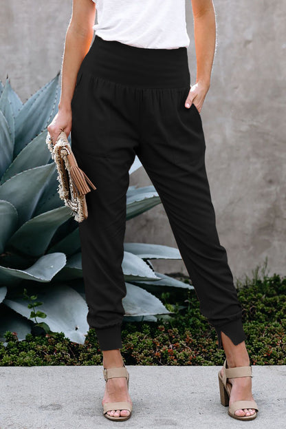 Pocketed Casual Joggers | Black