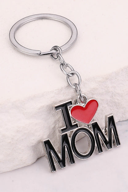 I Love Mom Keychain | Black