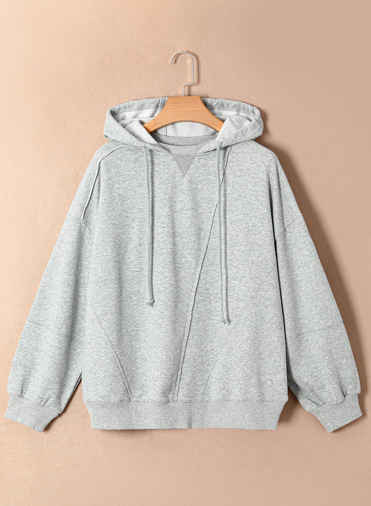 Active Patchwork Detail Warm Winter Hoodie | Gray