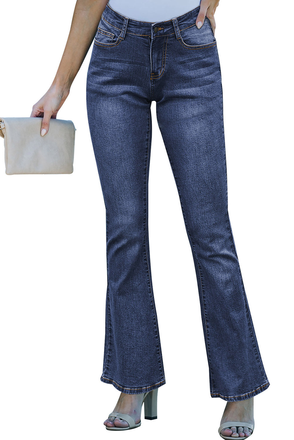 Medium  Wash Vintage Wide Leg Jeans | Blue