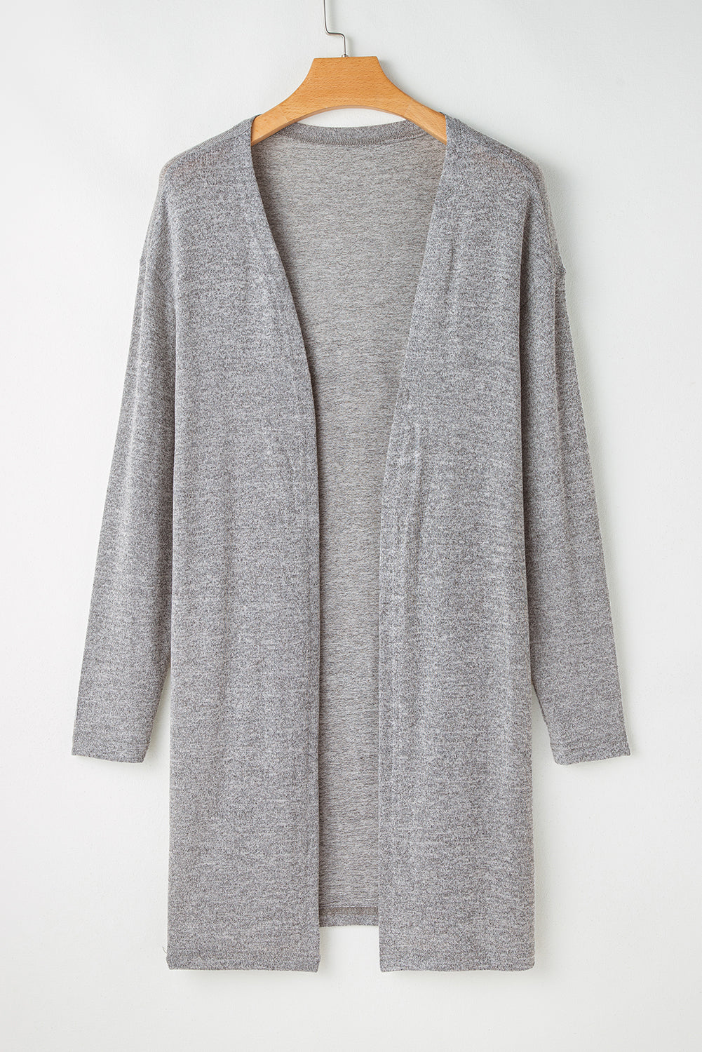 High Rise Solid Colour Open Front Lightweight Cardigan | High-rise