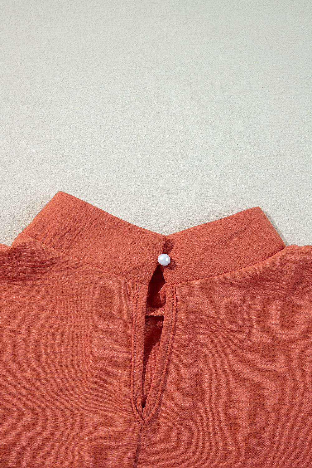 Swiss Dot Balloon Sleeve Loose Blouse | Russet Orange