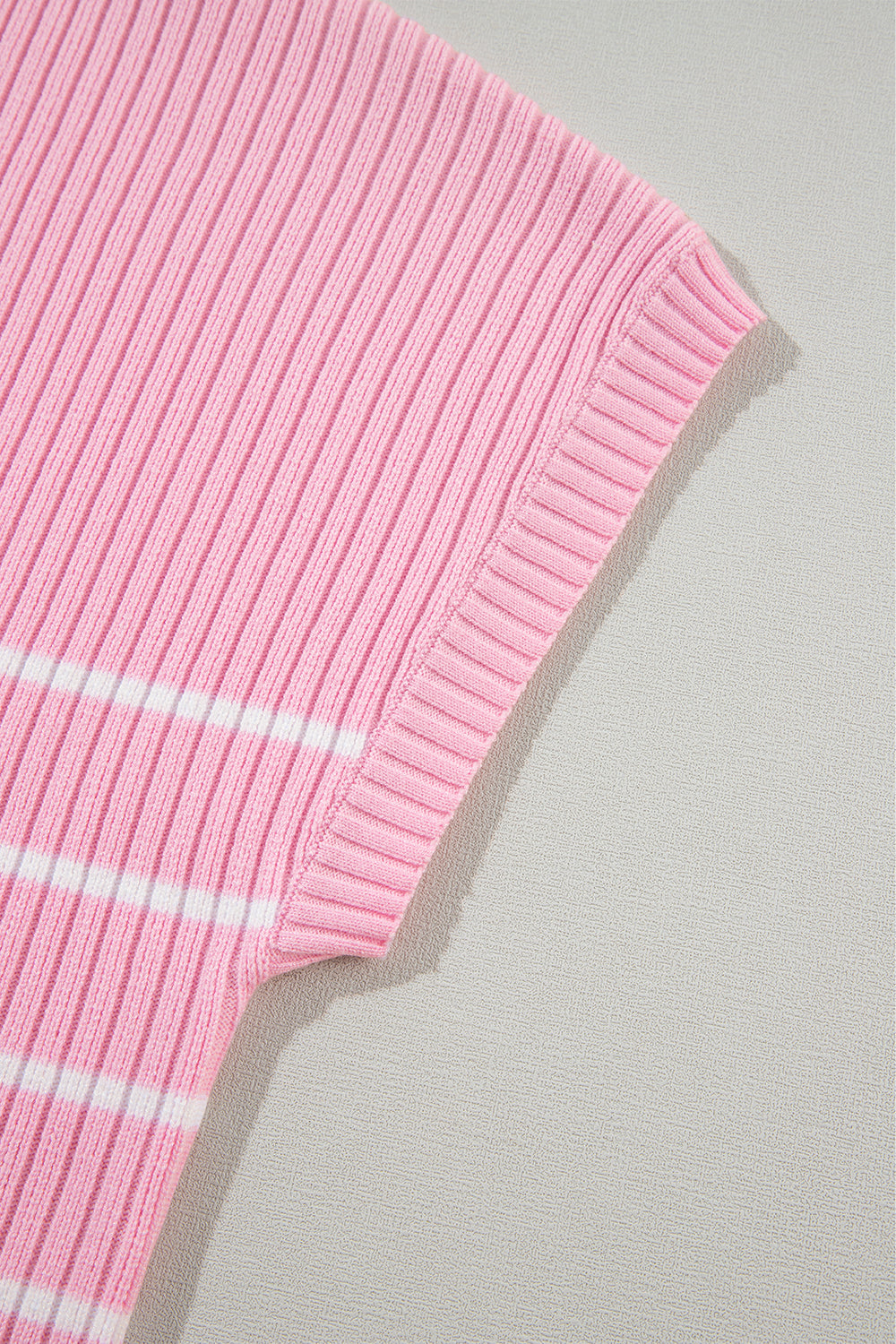 Ribbed Loose Plus T Shirt | Pink Stripe