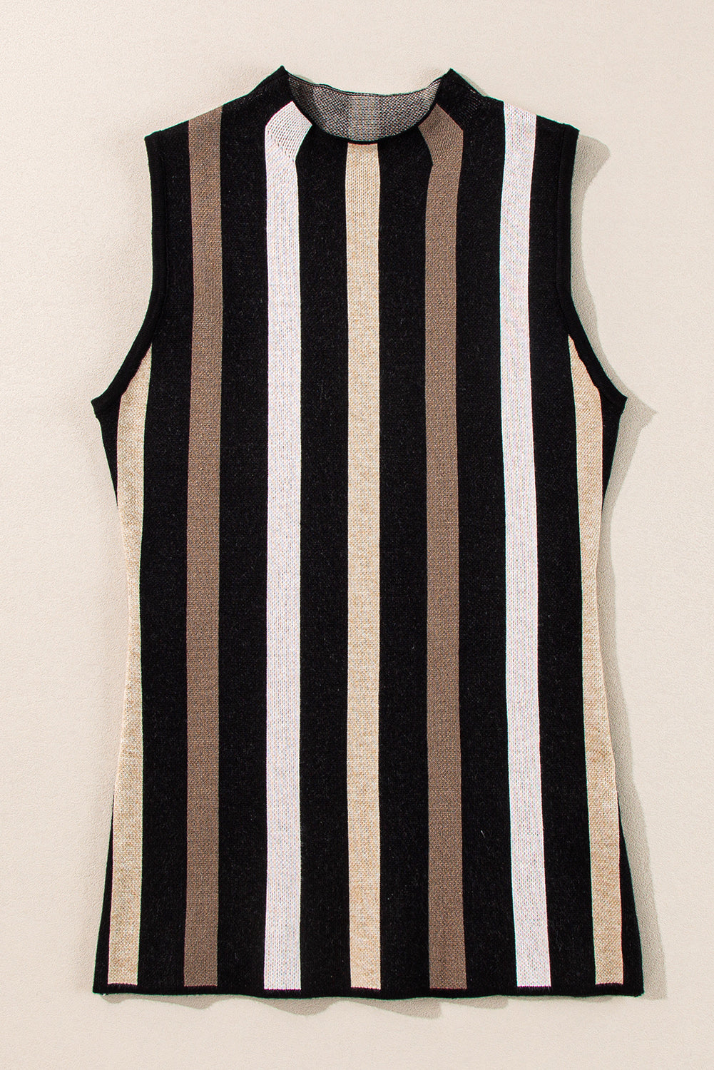 Slim Fit O Neck Sweater Vest | Black Stripe