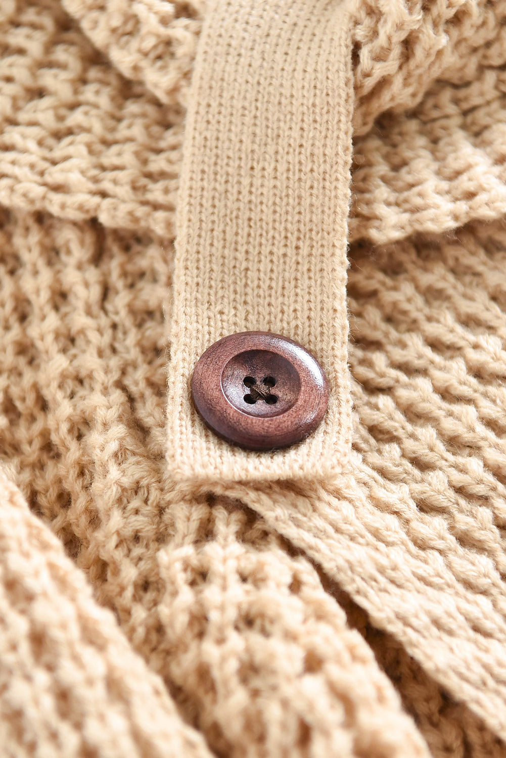 Buttoned Wrap Turtleneck Sweater | Beige