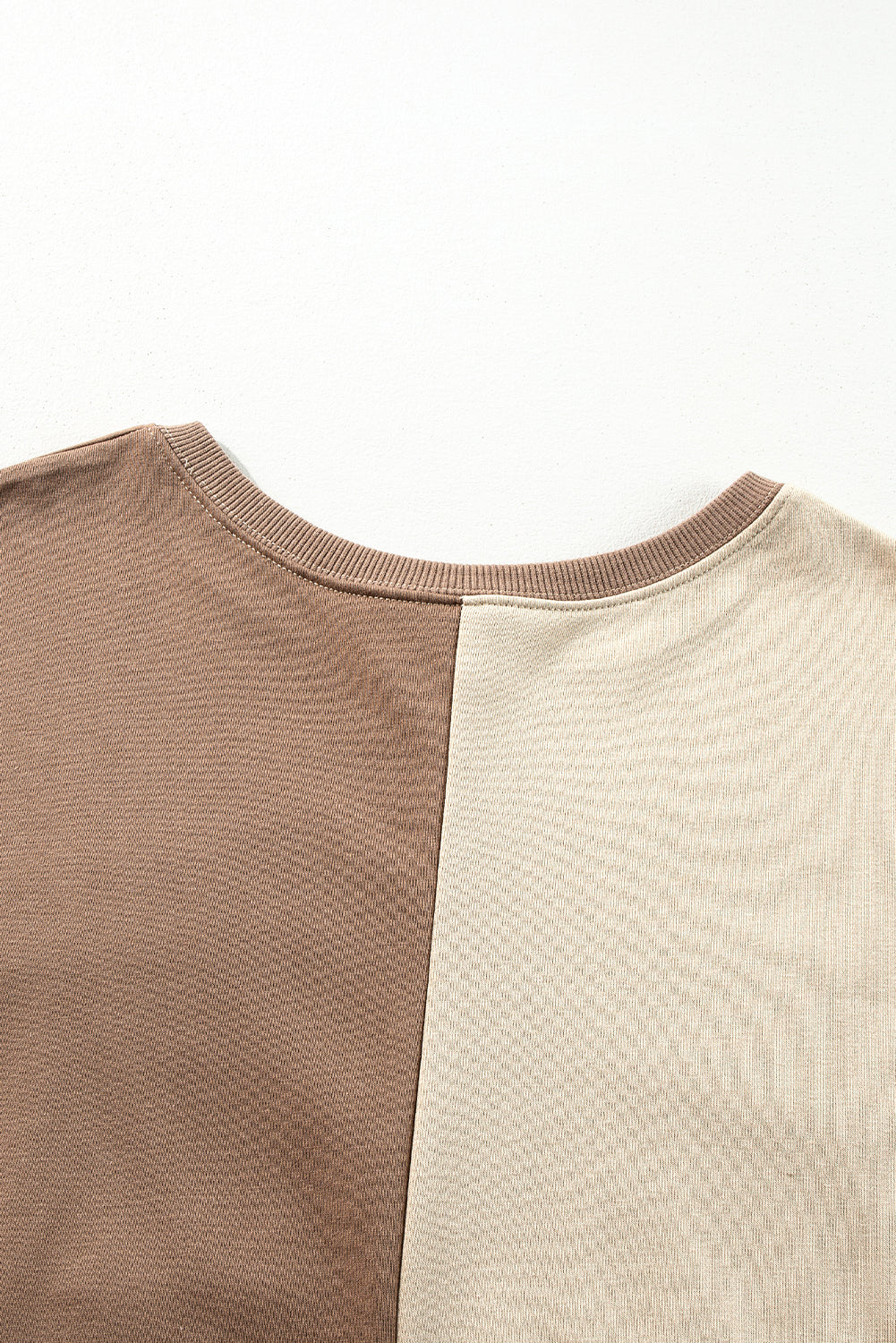 Colourblock Henley High Low Oversize Sweatshirt | Parchment