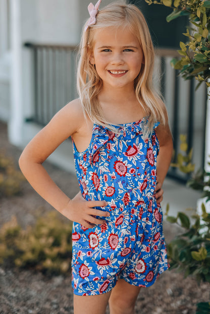 Girls' Sleeveless Romper | Blue