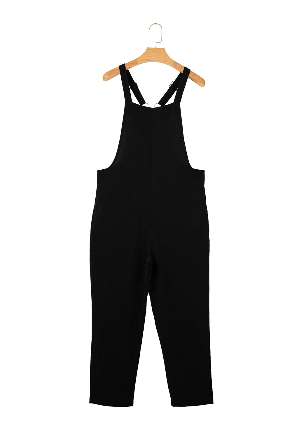 Adjustable Buckle Straps Cropped Jumpsuit | Black