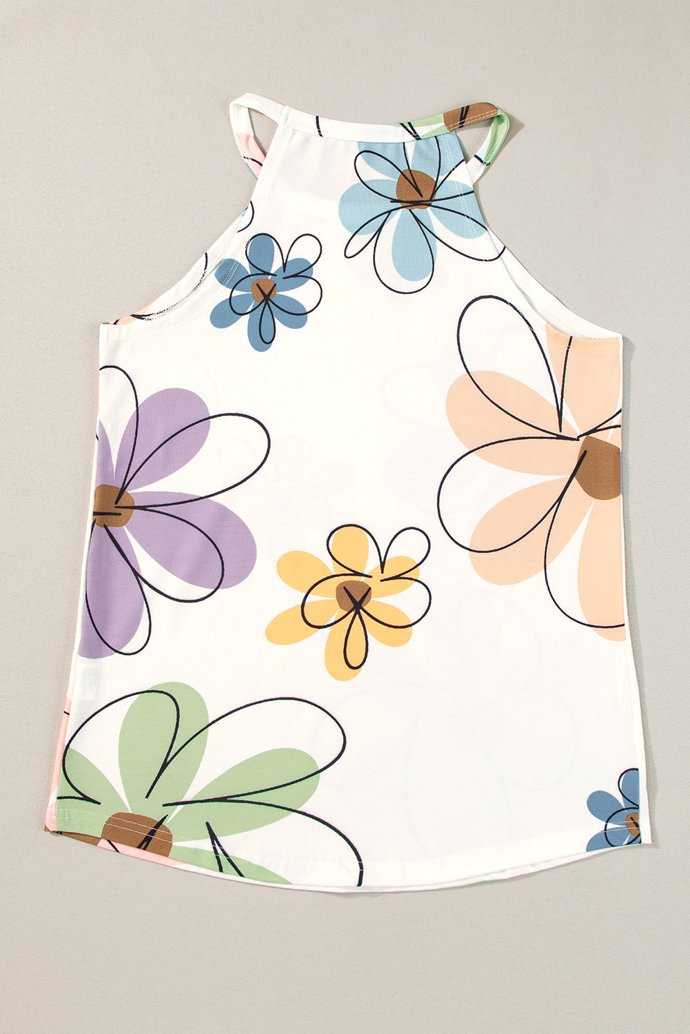 Sweet Floral Tank Top | Beige