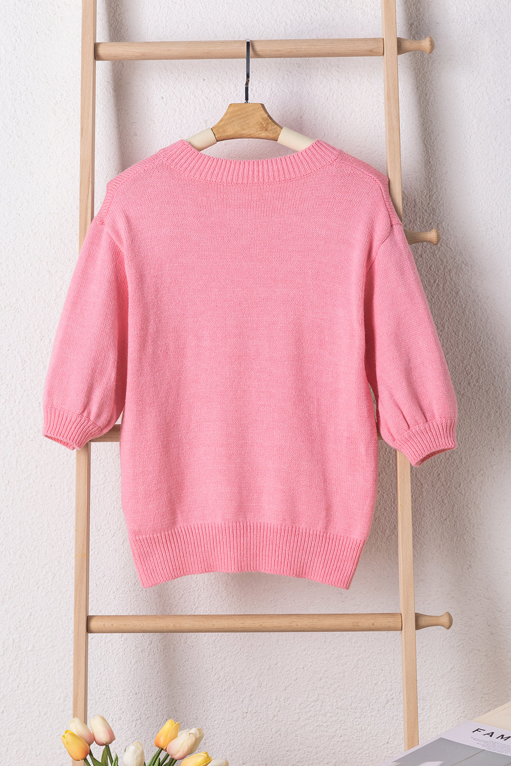 Mom Tinsel Front Short Sleeve Sweater | Bonbon