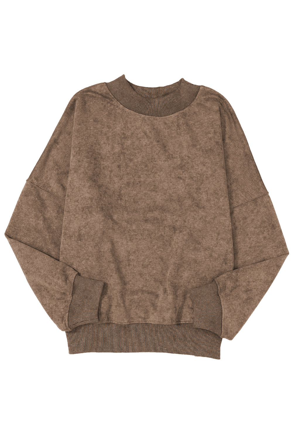 Drop Shoulder Crew Neck Pullover Sweatshirt | Brown