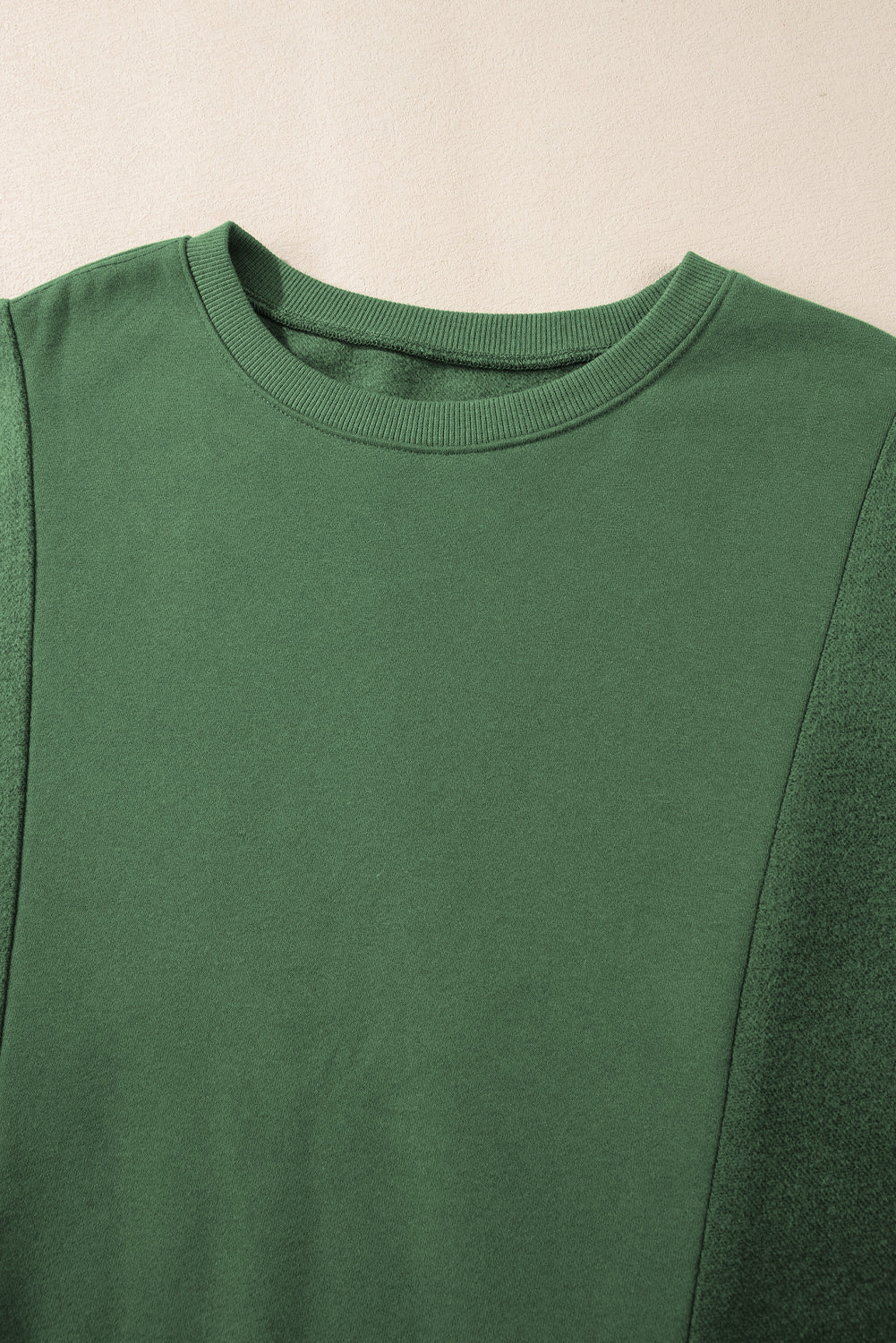 Loose Patchwork Crewneck Plus Size Sweatshirt | Blackish Green