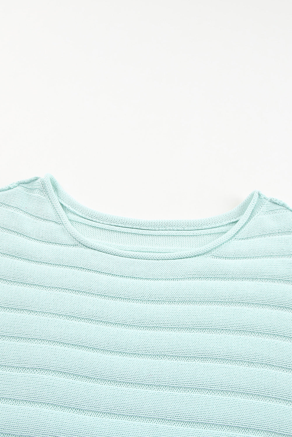 Exposed Seam Ribbed Knit Dolman Top | Green