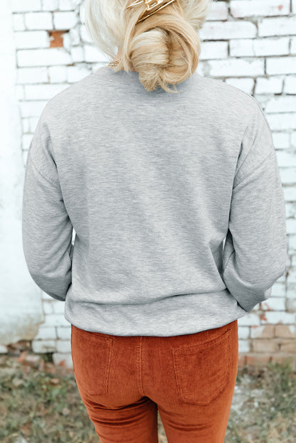 Letters Graphic Loose Sweatshirt | Gray