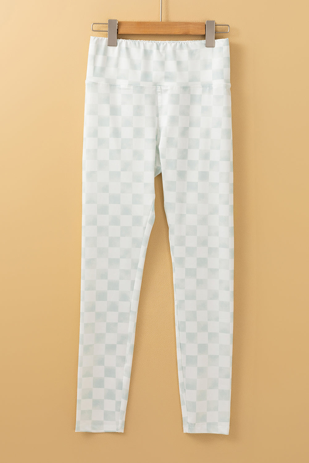 Checkered Pattern High Waist Skinny Leggings | Gray