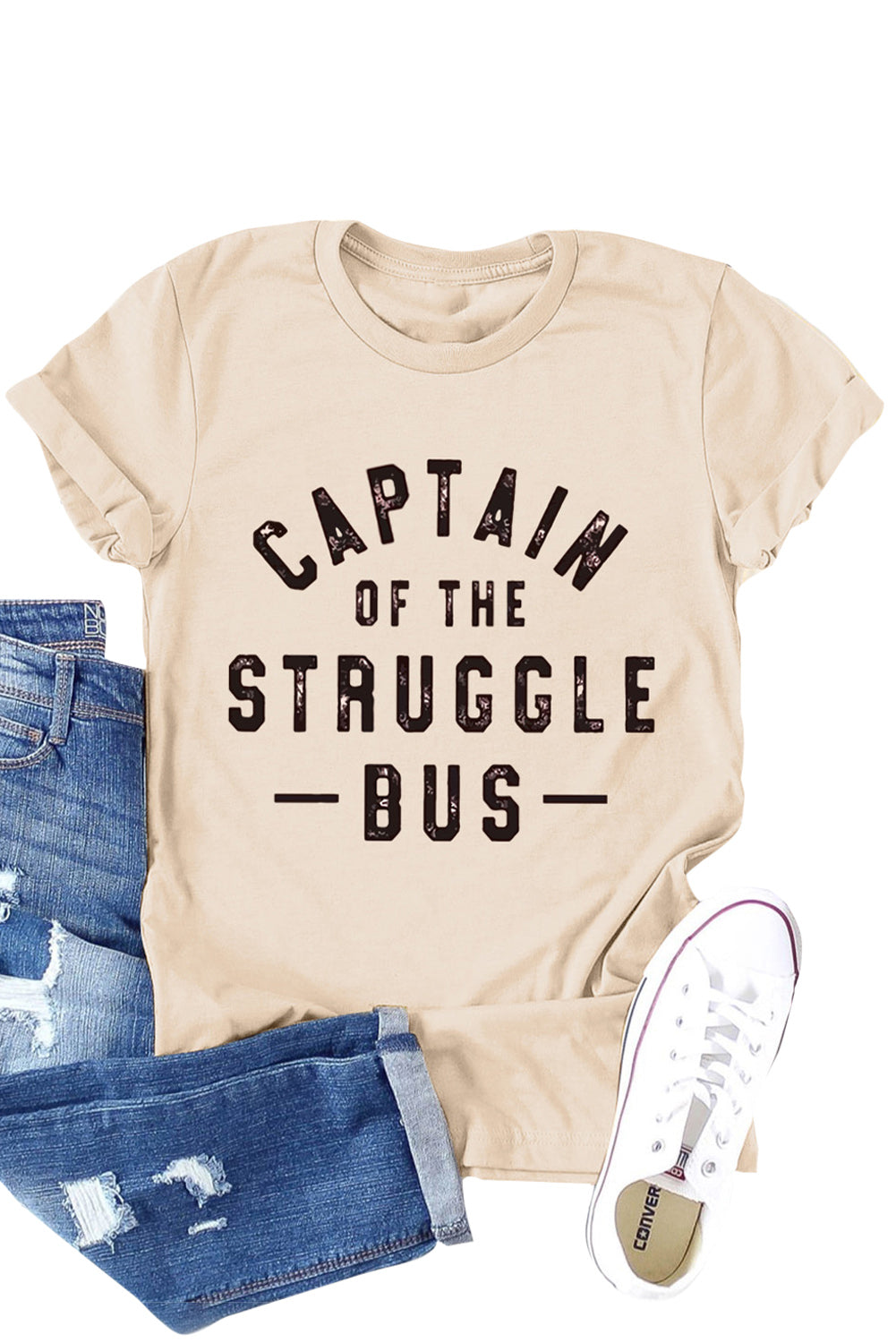 Captain Of The Struggle Bus Graphic T-Shirt | Khaki