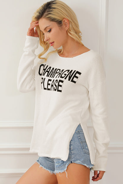 Champagne Please Graphic Sweater | Snow White