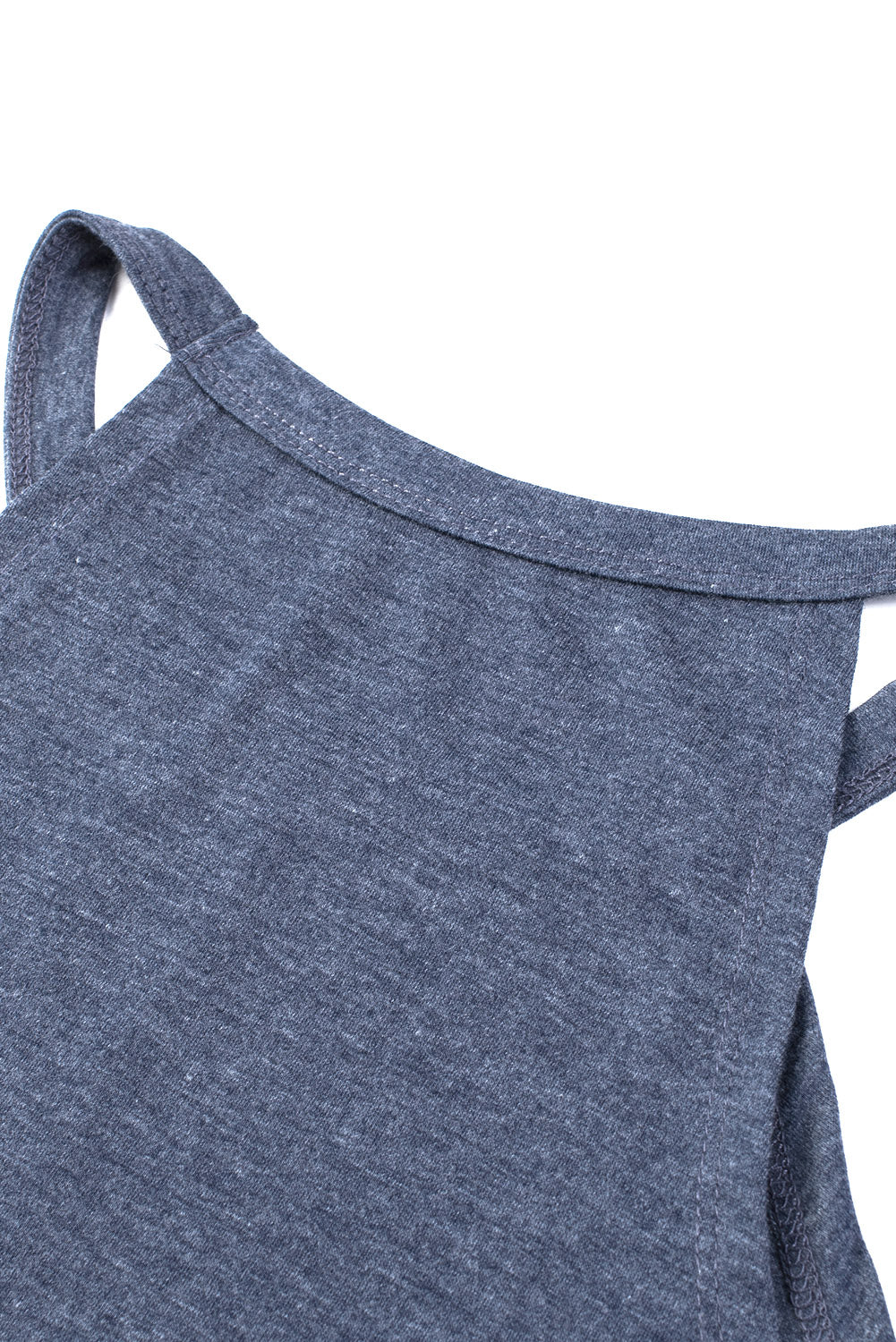 Solid Colour Crew Neck Tank Top | Blue