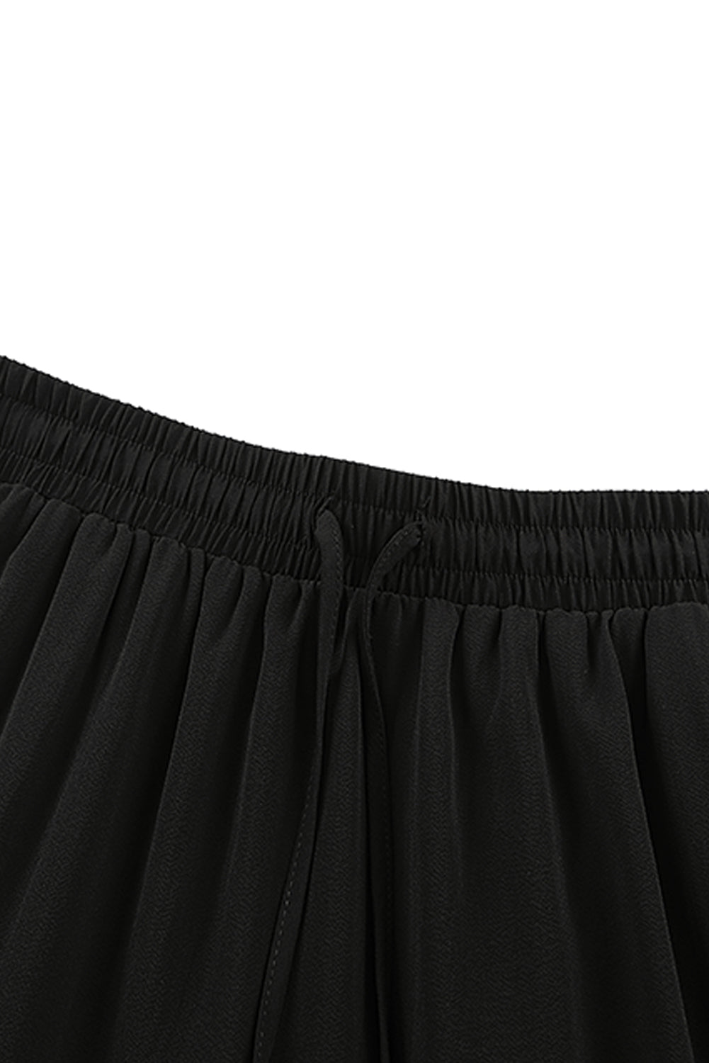 Frill Tiered Drawstring Waist Maxi Skirt | Black