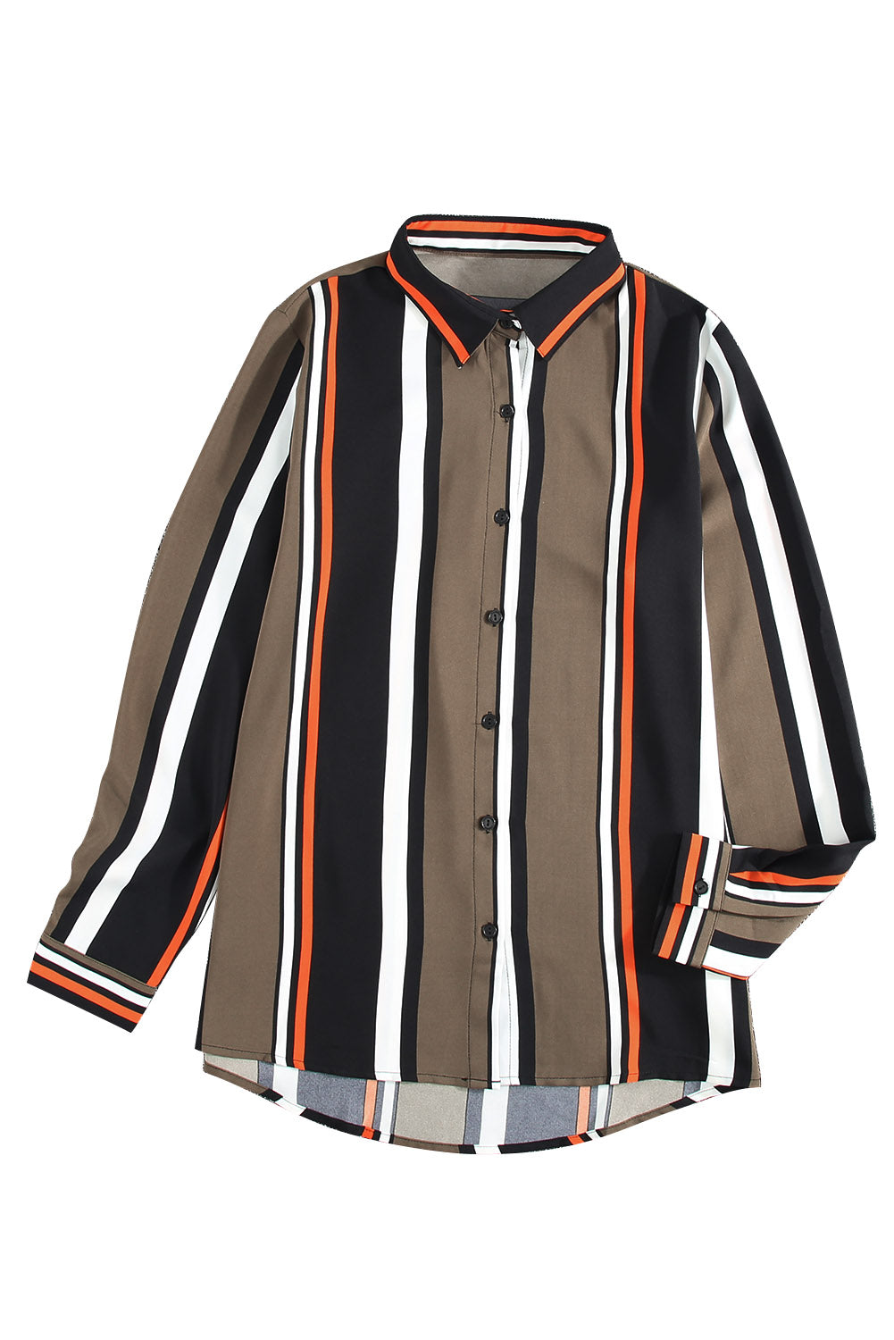 Brown Striped Modern Women Shirt | Black