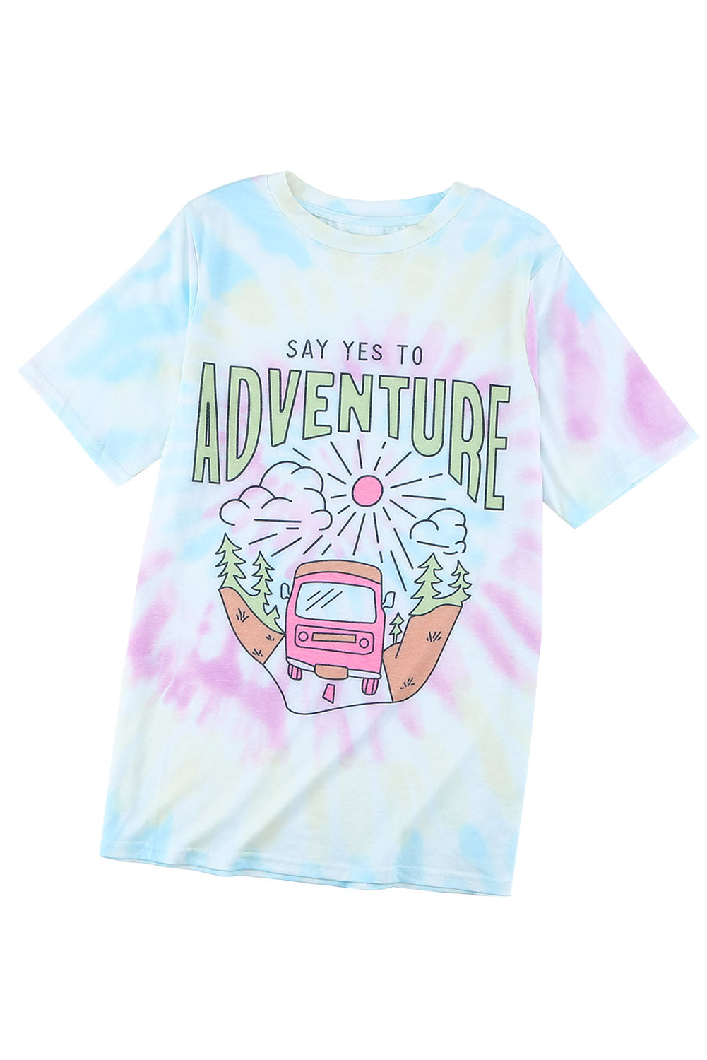 Say Yes To Adventure Tie-Dye Print Tee | White