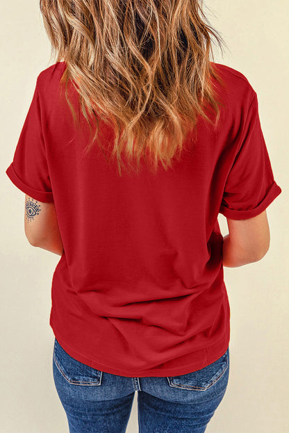 Sequined Love Letter Valentines T-Shirt | Red