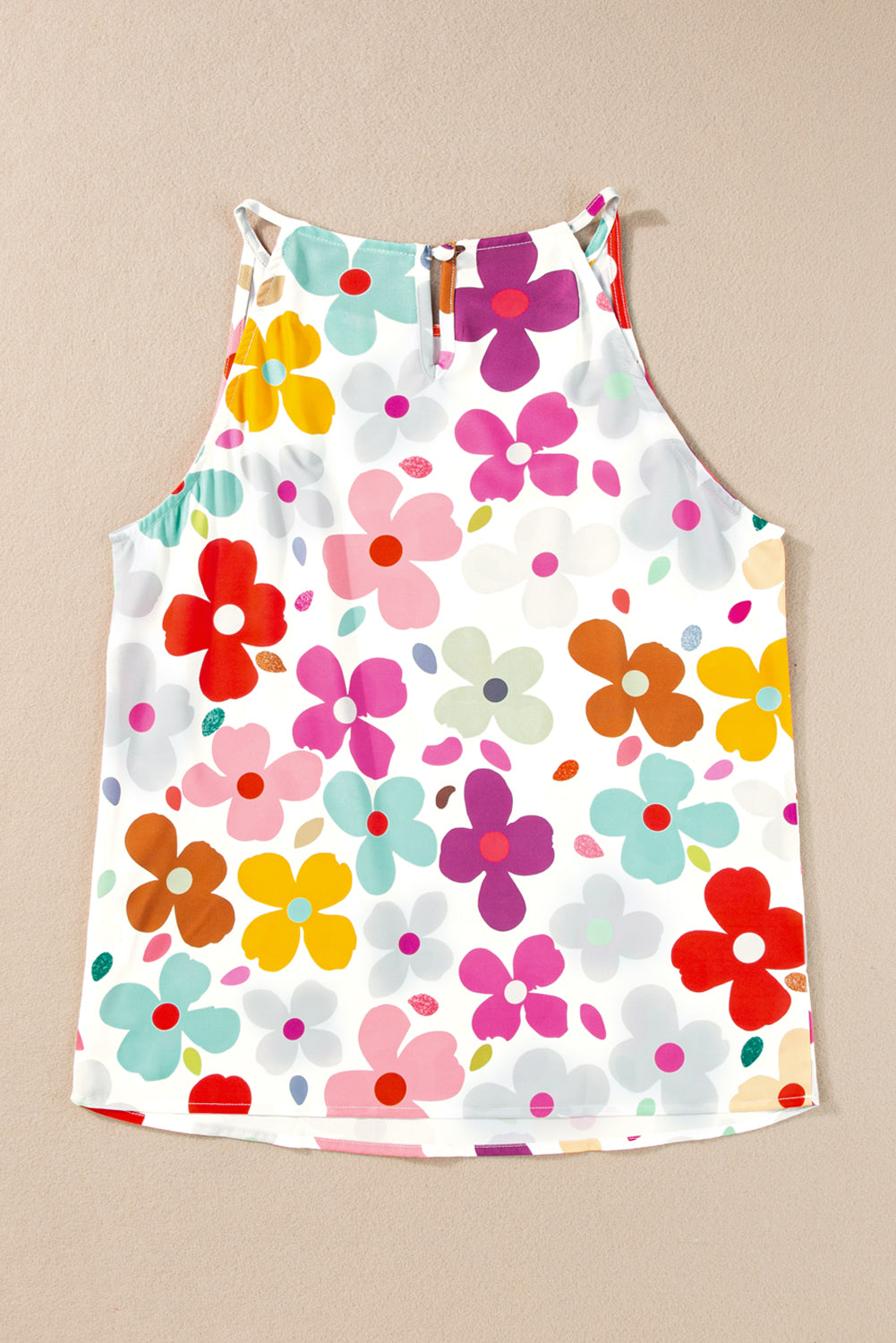 Cute Floral Print Vest | White