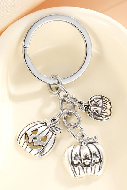 Halloween Pumpkin Face Alloy Keychain | Silvery