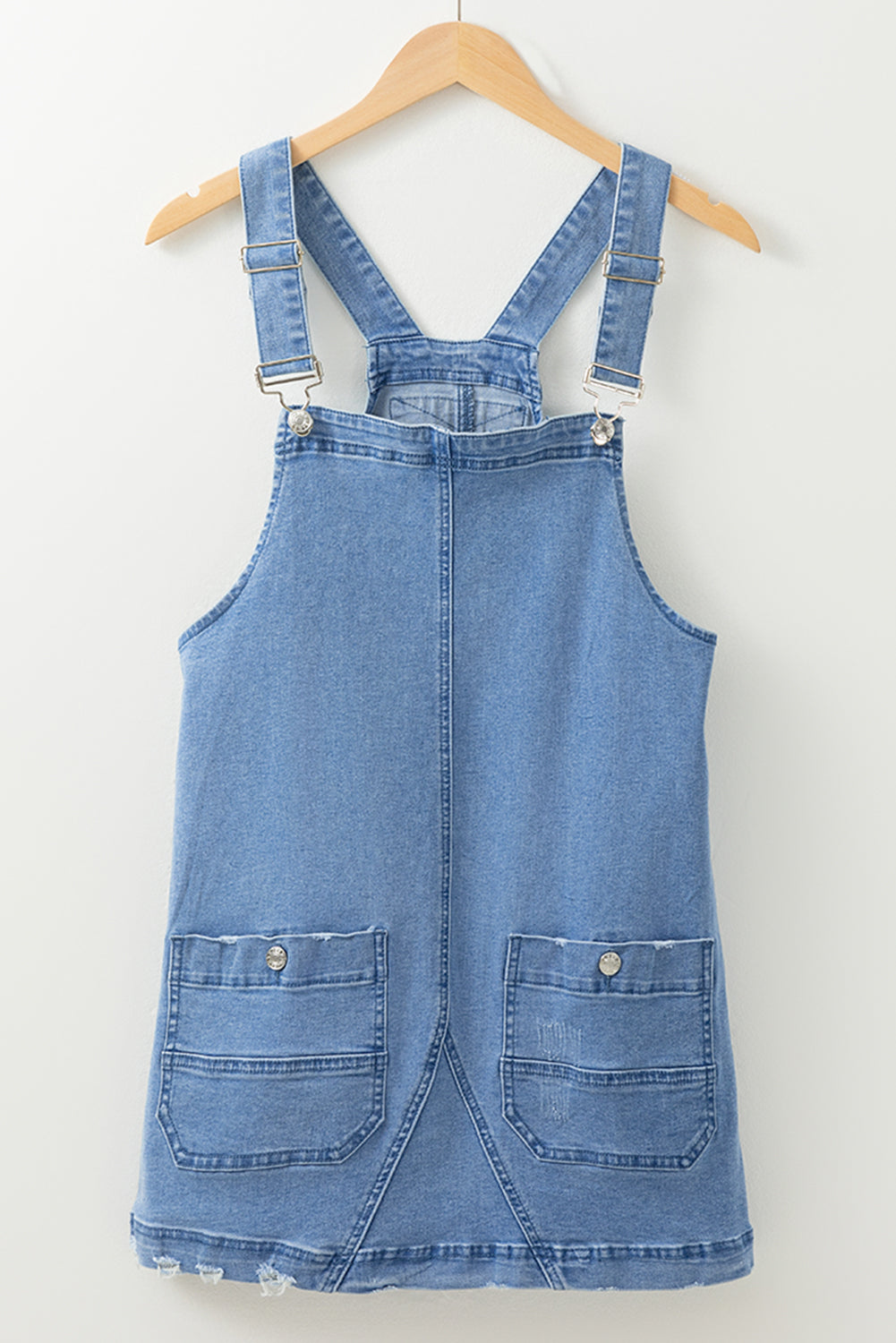 Pocketed Adjustable Straps Denim Overall Dress | Dusk Blue