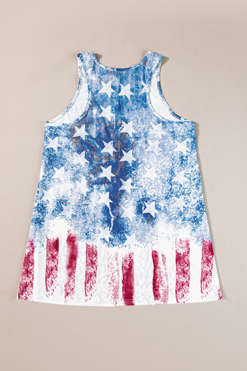 Vintage Washed Flag Print Shift Tank Top | Blue