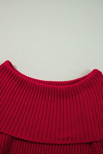 Off-The-Shoulder Knit Sweater | Racing Red