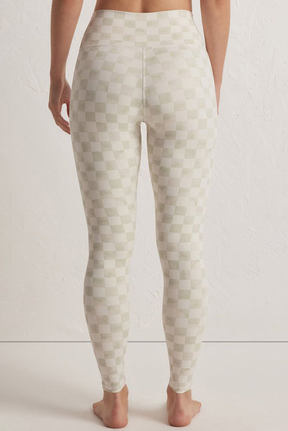 Checkered Pattern High Waist Skinny Leggings | Gray