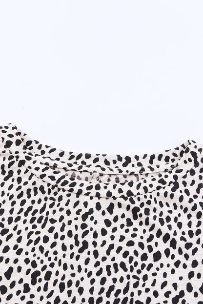 Print Side Pockets Tunic Top | Leopard