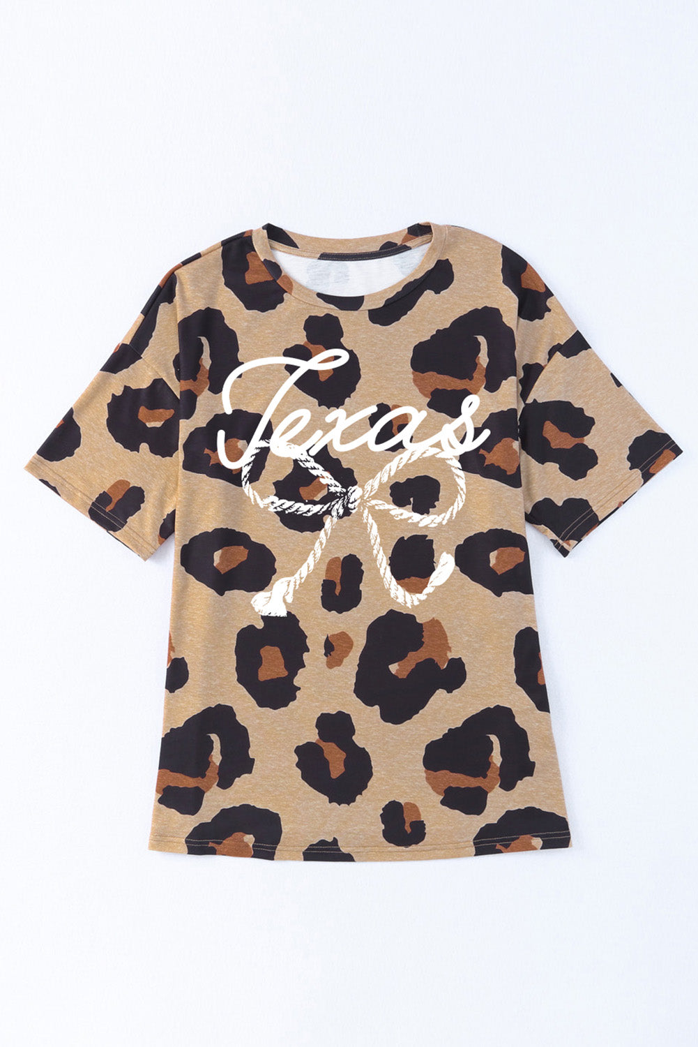 Texas Rope Bowknot Print Oversized T Shirt | Leopard