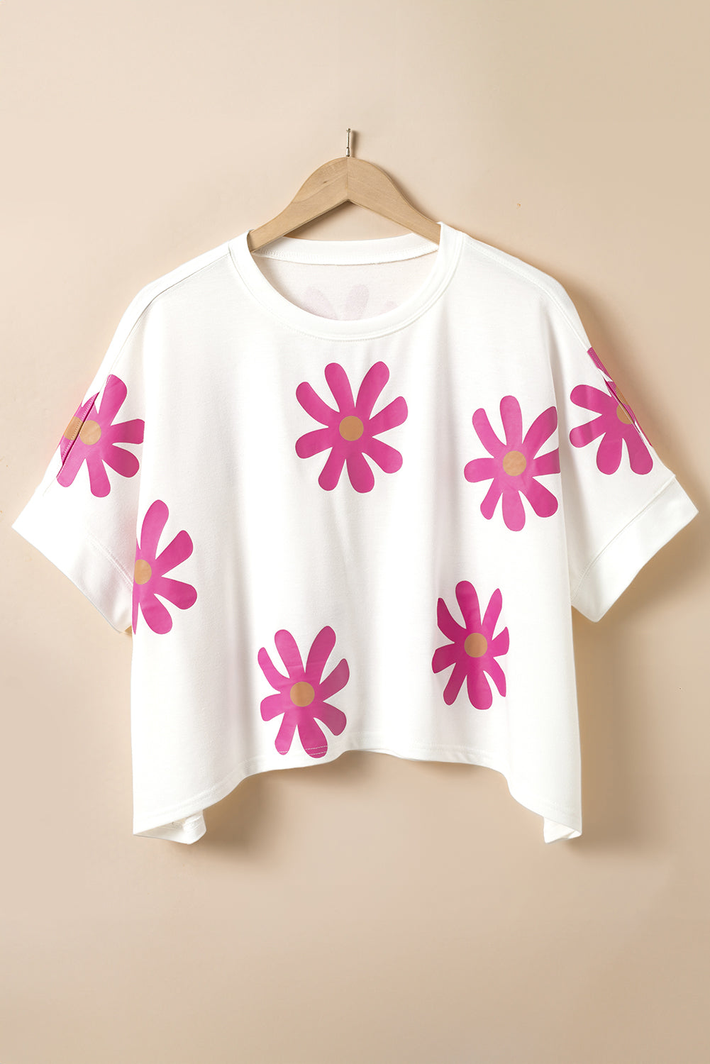 Daisy Flower Printed Casual T Shirt | White