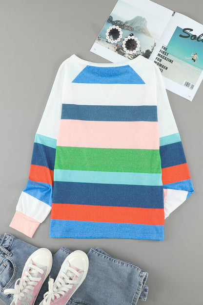 d Colour Block Long Sleeve Top | Stripe