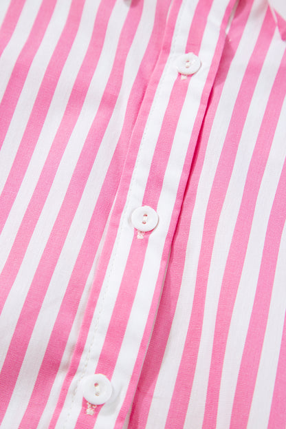 Dolman Sleeve Oversize Shirt | Pink Stripe