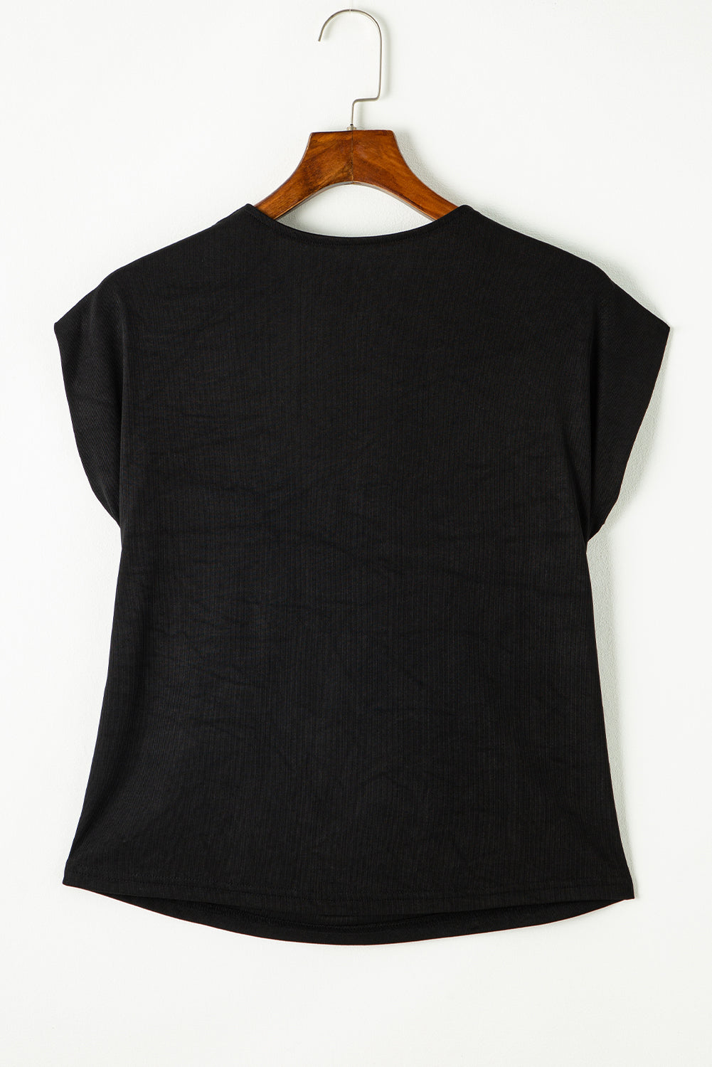 Cowl Neck Bat Sleeve T Shirt | Black