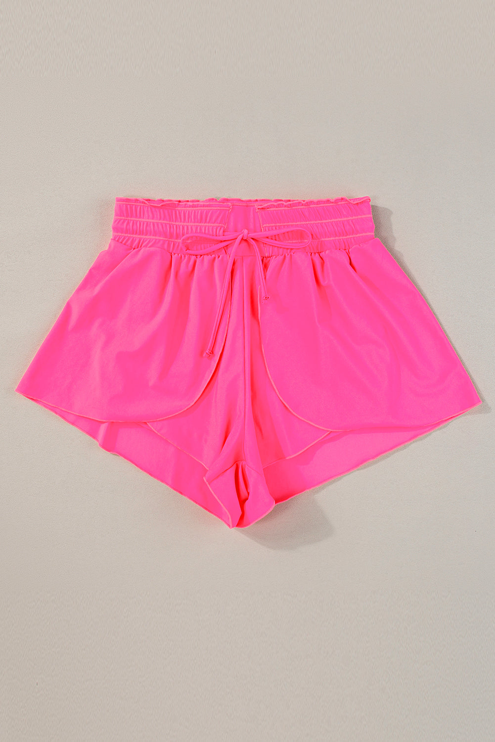 Frilly High Waist Petal Wrap Swim Shorts | Rose Red