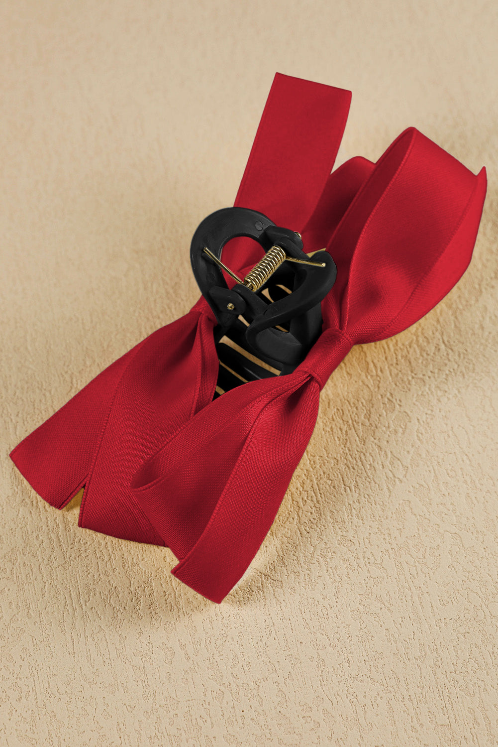 Bow Decor Large Hair Claw Clip | Fiery Red